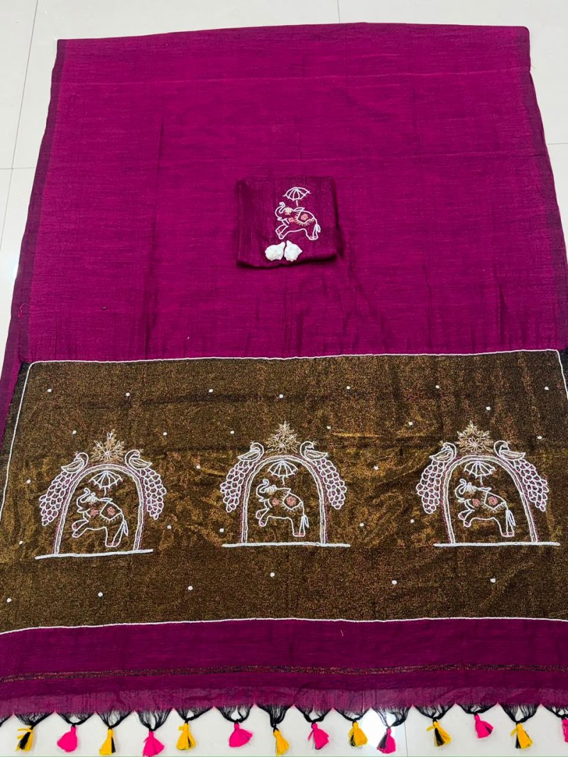 Tew Pure Handloom Cotton Lagadi Pattu Saree
